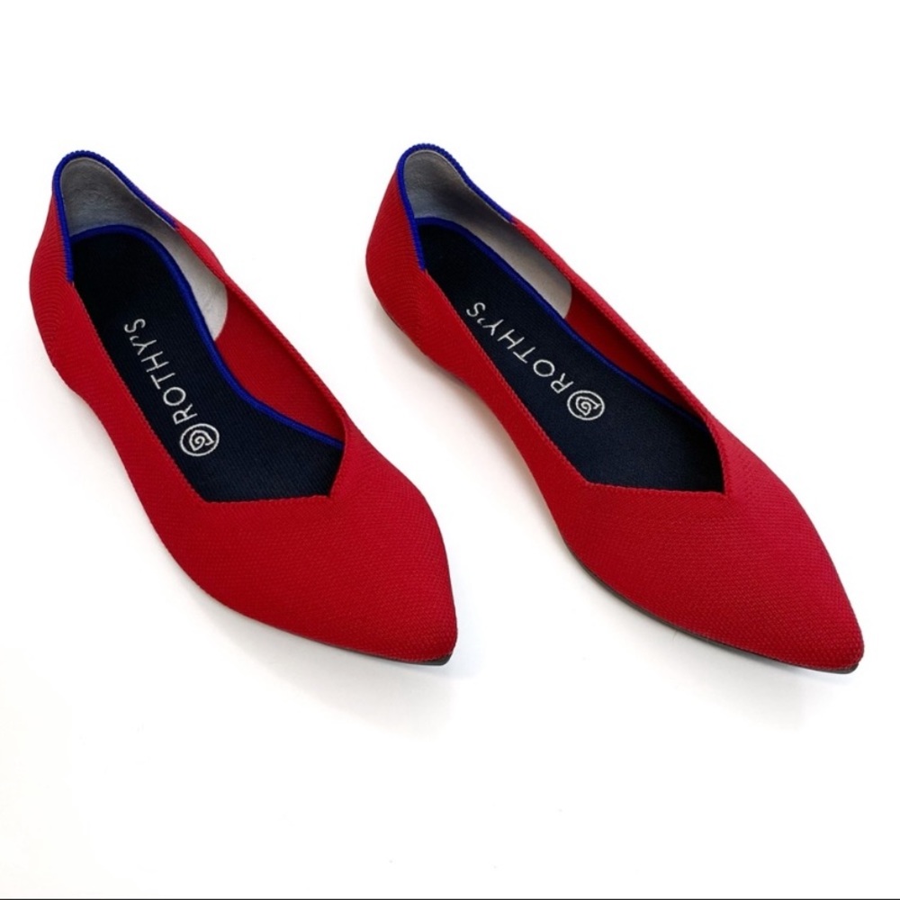 Rothy’s 9.5 Cherry Red The Point Flats Pointed Toe